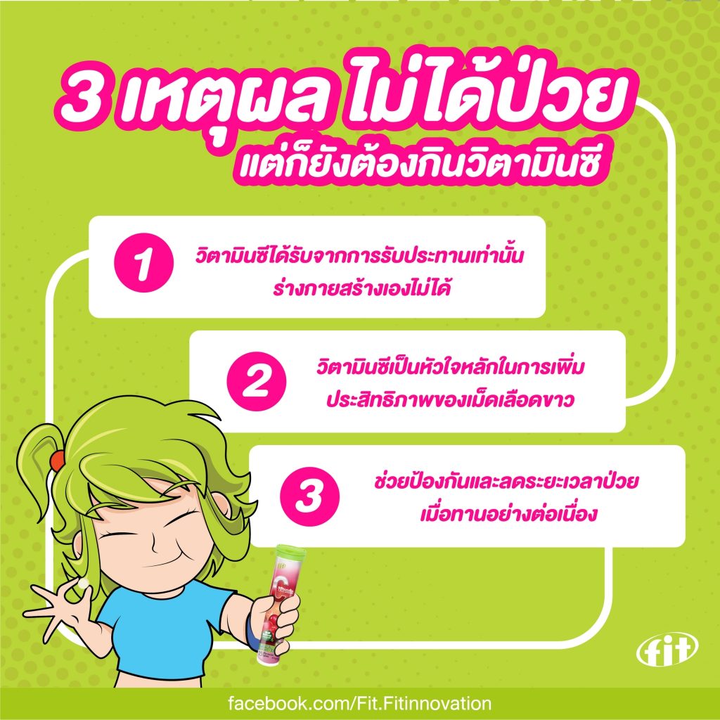 Read more about the article 3 เหตุผล ไม่ได้ป่วยแต่ก็ยังต้องกินวิตามินซี