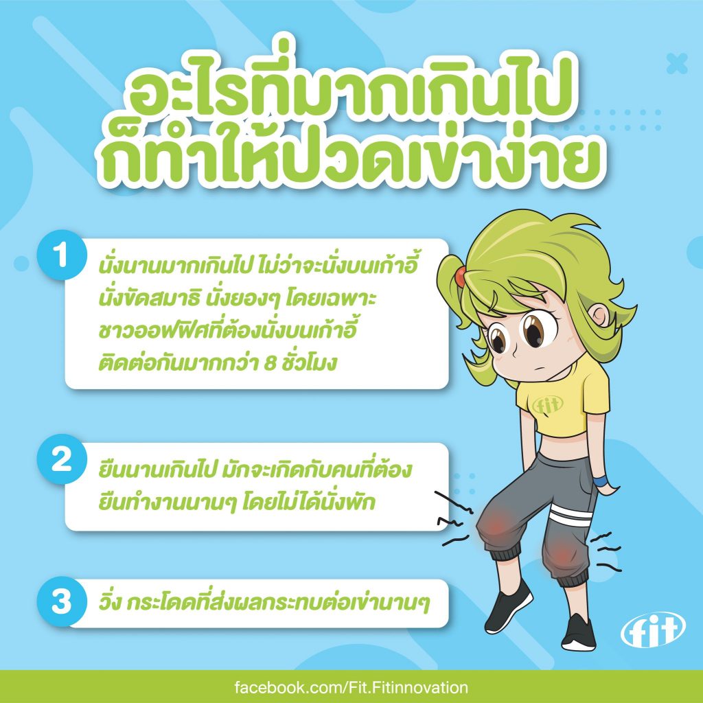 Read more about the article อะไรที่มากเกินไป ก็ทำให้ปวดเข่าง่าย