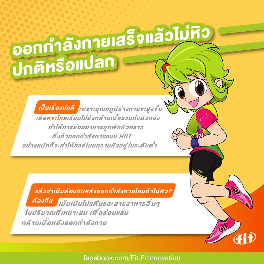 Read more about the article ออกกำลังกายเสร็จแล้วไม่หิว ปกติหรือแปลก