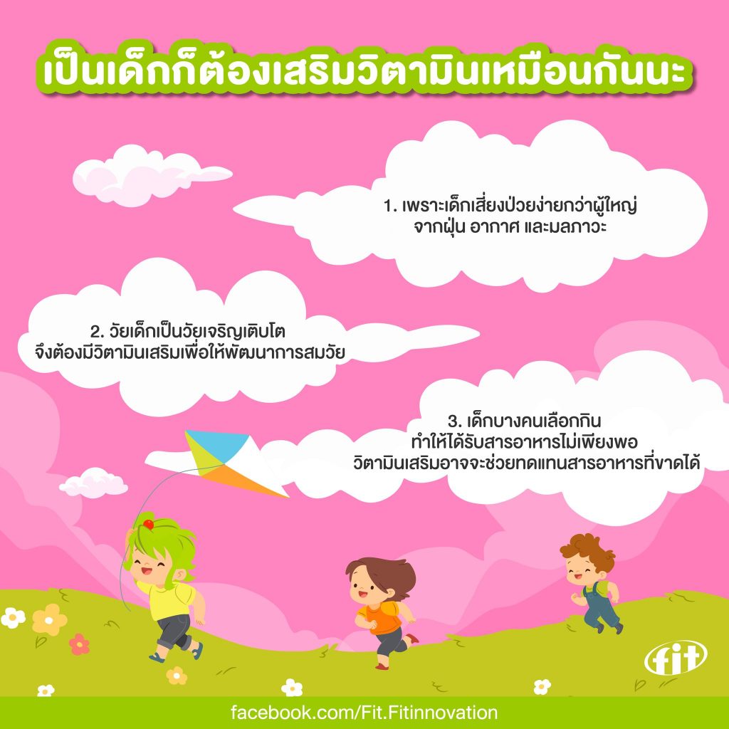 Read more about the article เป็นเด็กก็ต้องเสริมวิตามินเหมือนกันนะ